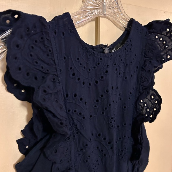 Navy blue eyelet jumpsuit with cutout sides NY&C - Picture 2 of 4